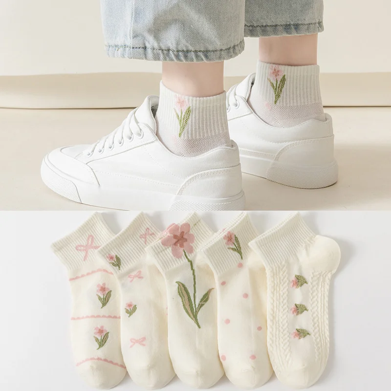 5Pairs/lot Children's Teenagers Socks For Girls Bow Floral Cotton Short Sweet Cute Girl Student Ankle Kids Fashion Socks 12-18Y 
5Pairs/lot Children's Teenagers Socks For Girls Bow Floral Cotton Short Sweet Cute Girl Student Ankle Kids Fashion Socks 12-18Y