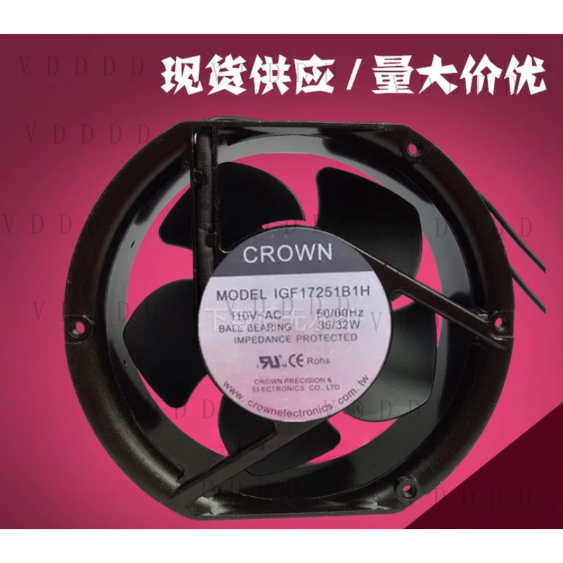 LL for 1PCS CROWN IGF17251B1H AC110V Axial Fan 17251 17cm
LL for 1PCS CROWN IGF17251B1H AC110V Axial Fan 17251 17cm