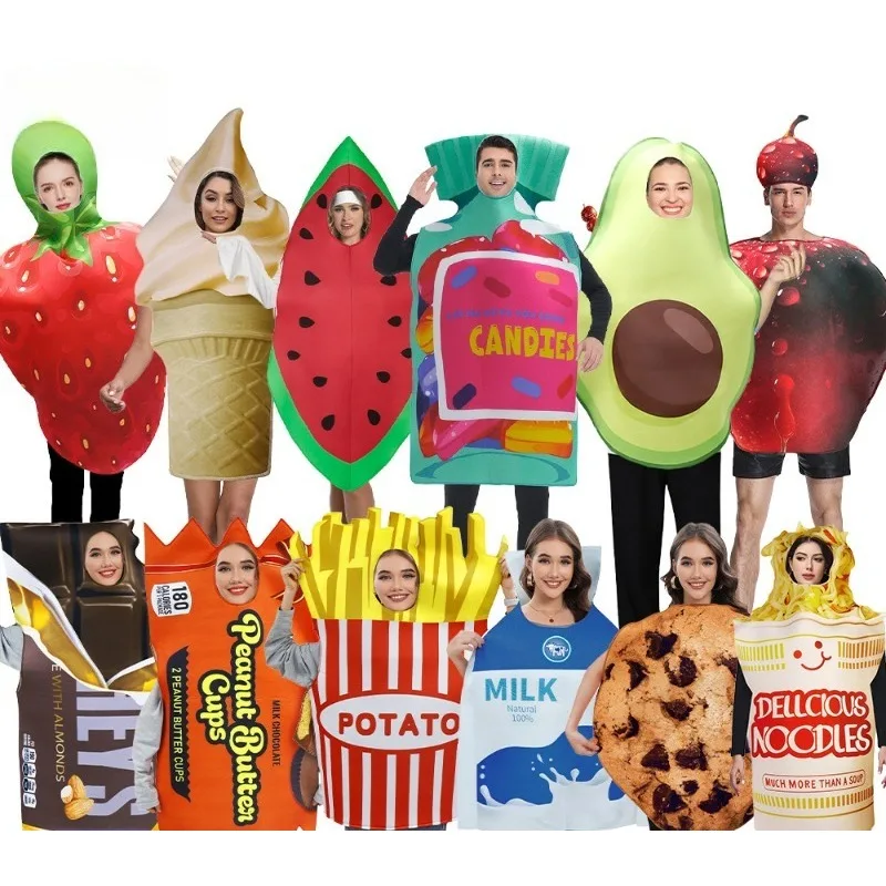 New Halloween Cosplay Costume Funny Chocolate Fries Fruit Jumpsuit Stage Performance Party Role Playing Parent Child Outfit
New Halloween Cosplay Costume Funny Chocolate Fries Fruit Jumpsuit Stage Performance Party Role Playing Parent Child Outfit