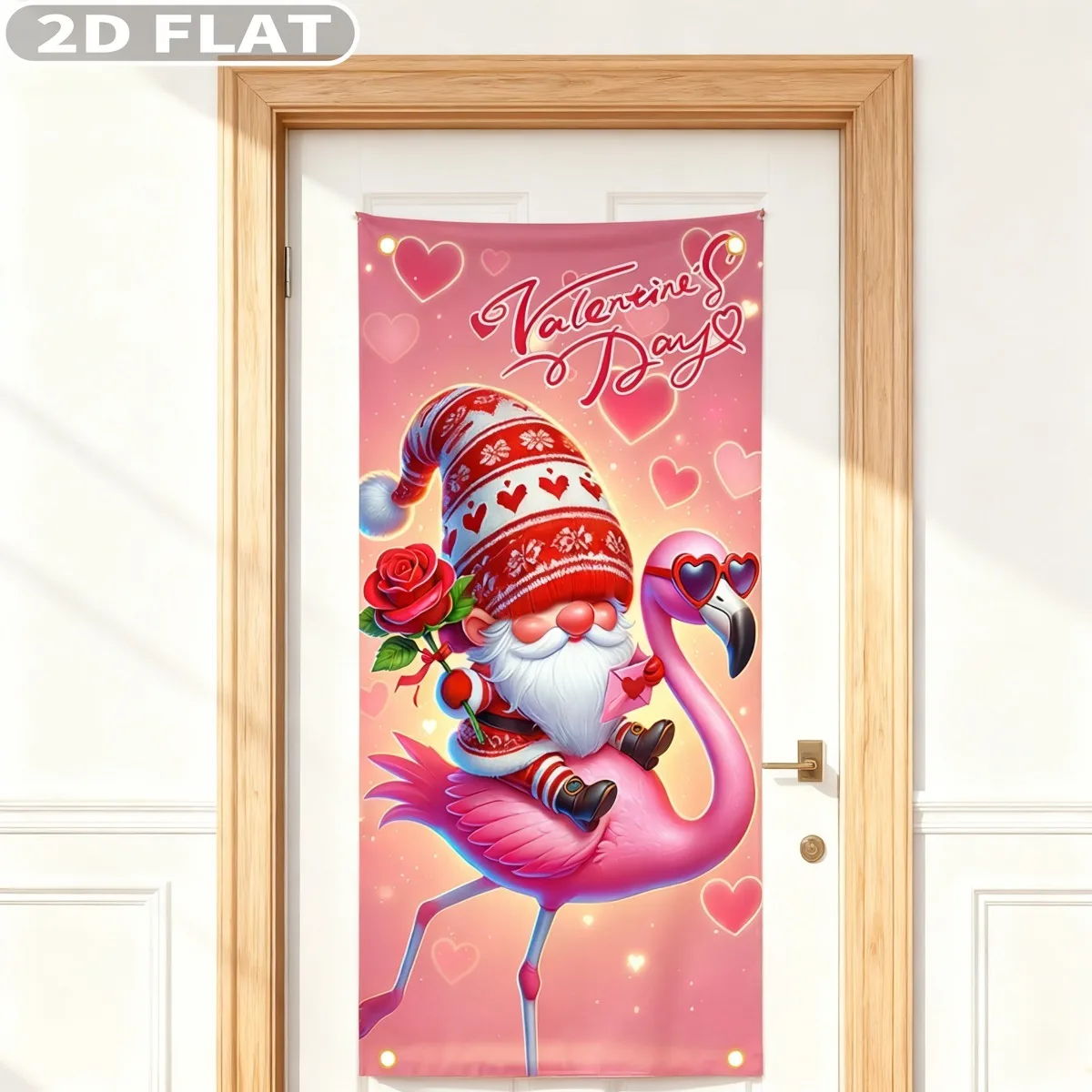 2D FLAT 1pc Happy Valentines Day Banner Door Cover with Grommets & Ribbon, 3x6 FT Romantic Gnomes Hanging Backdrop Polyester
2D FLAT 1pc Happy Valentines Day Banner Door Cover with Grommets & Ribbon, 3x6 FT Romantic Gnomes Hanging Backdrop Polyester