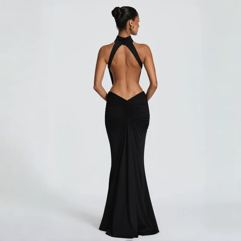 2026 New Arrival Black Halter Neck Backless Evening Dress Elegant Waist-Cinching Mermaid Maxi Dress Birthday Prom Club Night
2026 New Arrival Black Halter Neck Backless Evening Dress Elegant Waist-Cinching Mermaid Maxi Dress Birthday Prom Club Night