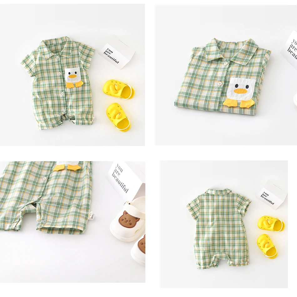Baby Pajamas Boys Girls Birthday Jumpsuit Infant Cotton Romper Newborn Summer Penguin Onesie Button Plaid One-Piece 3-24 Months
Baby Pajamas Boys Girls Birthday Jumpsuit Infant Cotton Romper Newborn Summer Penguin Onesie Button Plaid One-Piece 3-24 Months