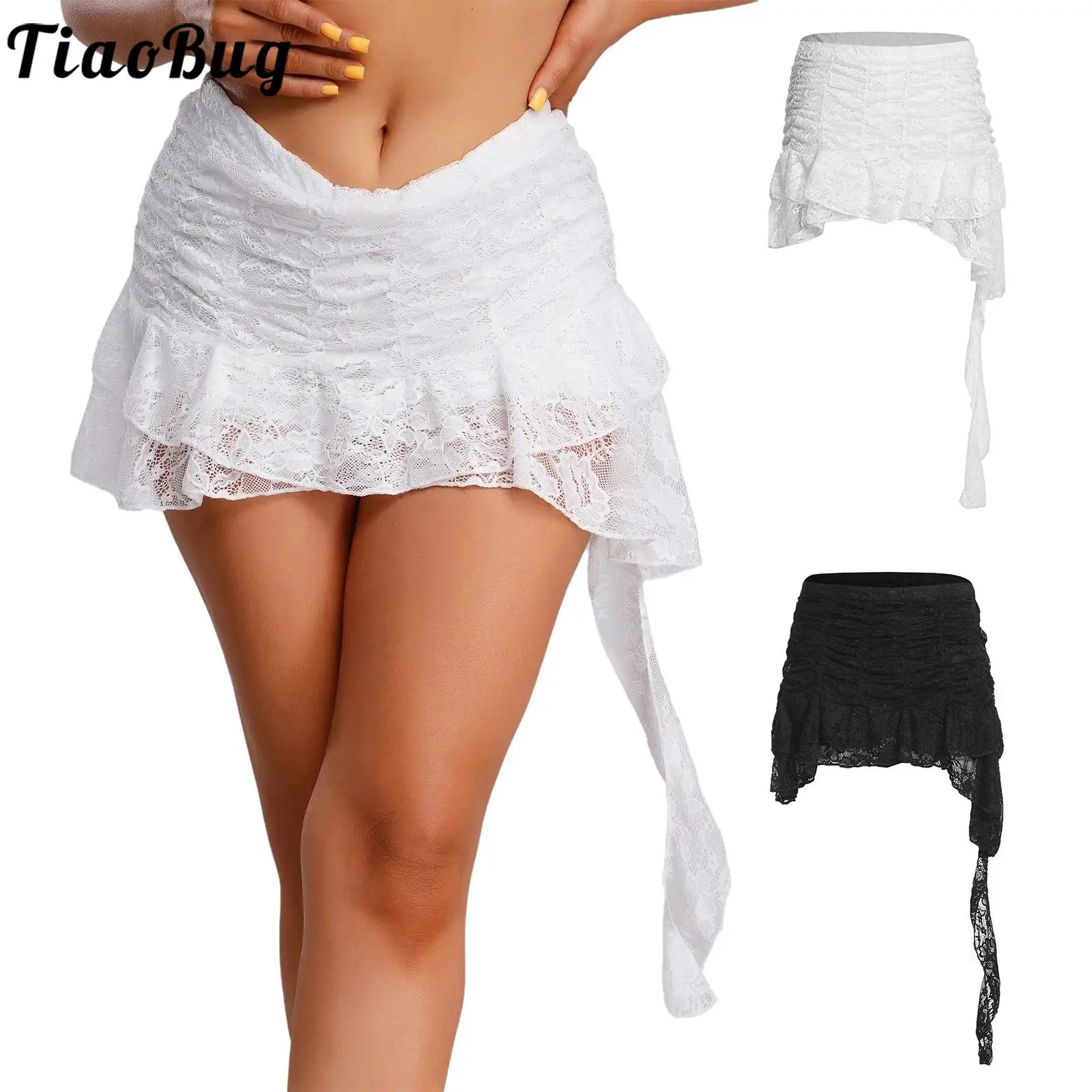 Women Fashion Floral Lace Miniskirt with Built-in Shorts Tiered Lace Ruffled Culottes Skirt for Club Raves Party Daily Shopping
Women Fashion Floral Lace Miniskirt with Built-in Shorts Tiered Lace Ruffled Culottes Skirt for Club Raves Party Daily Shopping