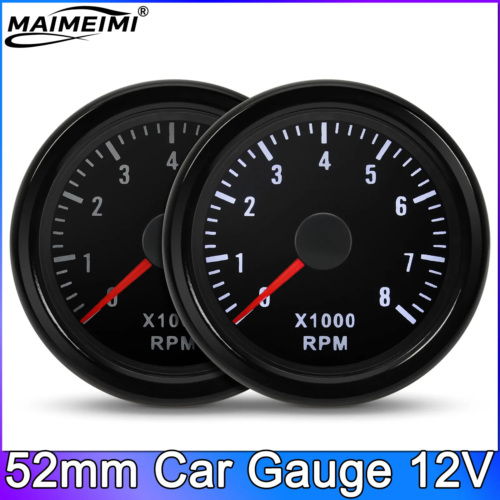 52mm 8000 RPM Meter Tachometer for Motor Engine Accessories with White Backlight 12V 1-8 Cylinders Tacho Meter
52mm 8000 RPM Meter Tachometer for Motor Engine Accessories with White Backlight 12V 1-8 Cylinders Tacho Meter