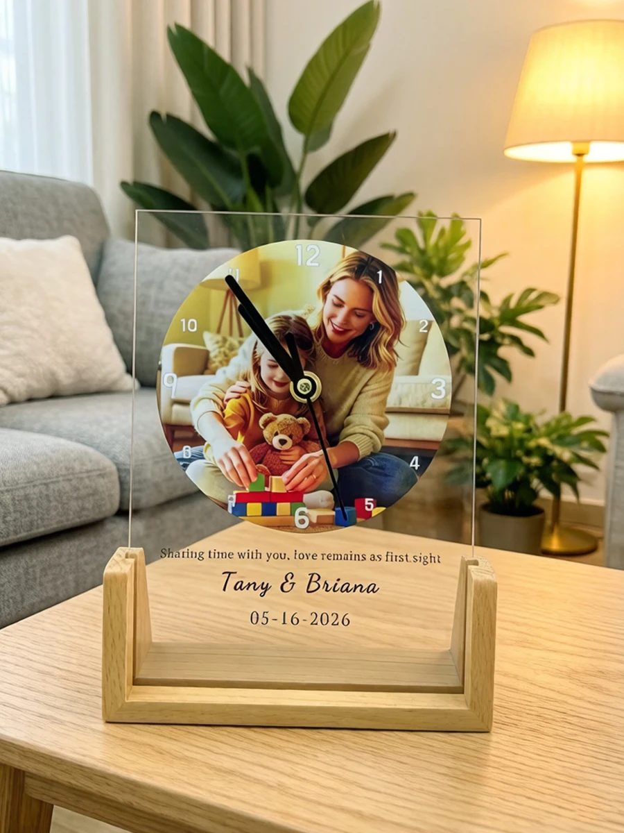 Personalized Custom Photo Clock - Unique DIY Home Decor Wall Desk Clock with Text And Picture Ideal Gift for Family Anniversary
Personalized Custom Photo Clock - Unique DIY Home Decor Wall Desk Clock with Text And Picture Ideal Gift for Family Anniversary