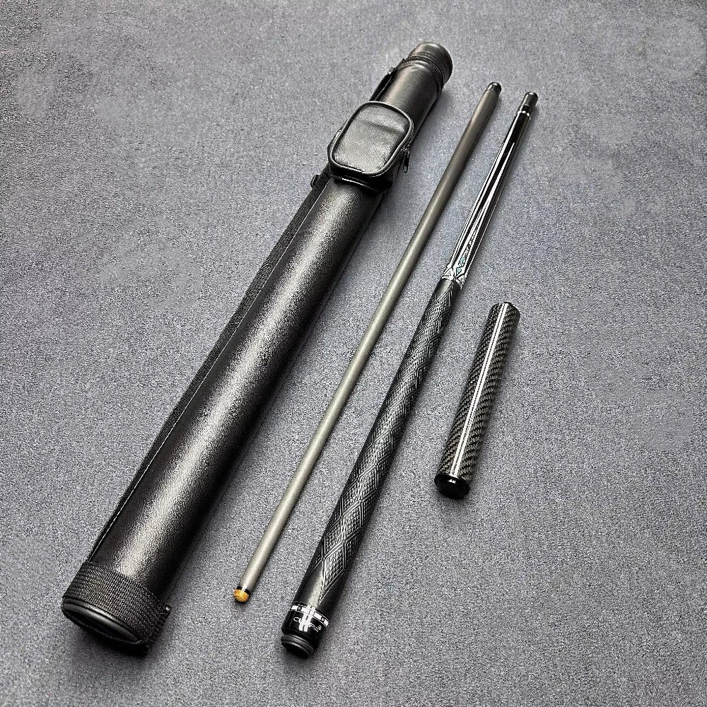 Professional Black Technology Carbon Fiber Pool Cue Stick Leather Grip 10.5/11.5/12.5mm Tip 2-piece Low Deflection Cue
Professional Black Technology Carbon Fiber Pool Cue Stick Leather Grip 10.5/11.5/12.5mm Tip 2-piece Low Deflection Cue