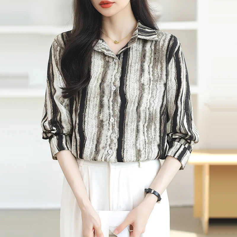 Spring Summer Casual Fashion Stripe Long Sleeves Design Blouse Shirt for Women Office Commute Tops
Spring Summer Casual Fashion Stripe Long Sleeves Design Blouse Shirt for Women Office Commute Tops