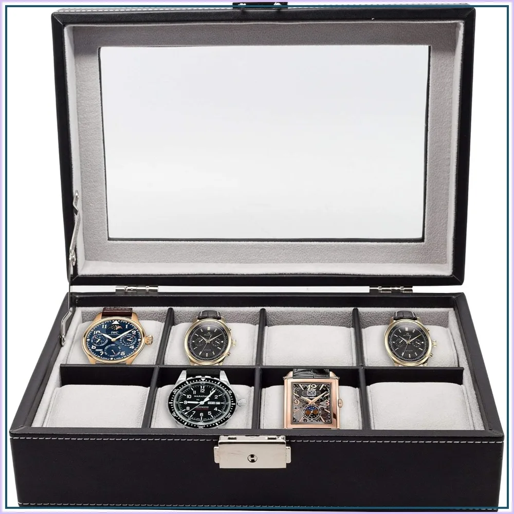 Elegant XL Oversized Watch Display Case for 65MM Watches with Glass Top, Large Pillows, Storage Organizer
Elegant XL Oversized Watch Display Case for 65MM Watches with Glass Top, Large Pillows, Storage Organizer