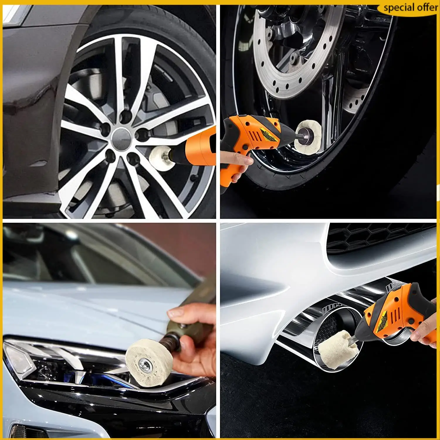A50I Polishing Wheel For Drill Buffing Pad Wheel Kit 4Pcs White Flannelette Polishing Mop Wheel With 1/4Inch Hex Shafts
A50I Polishing Wheel For Drill Buffing Pad Wheel Kit 4Pcs White Flannelette Polishing Mop Wheel With 1/4Inch Hex Shafts