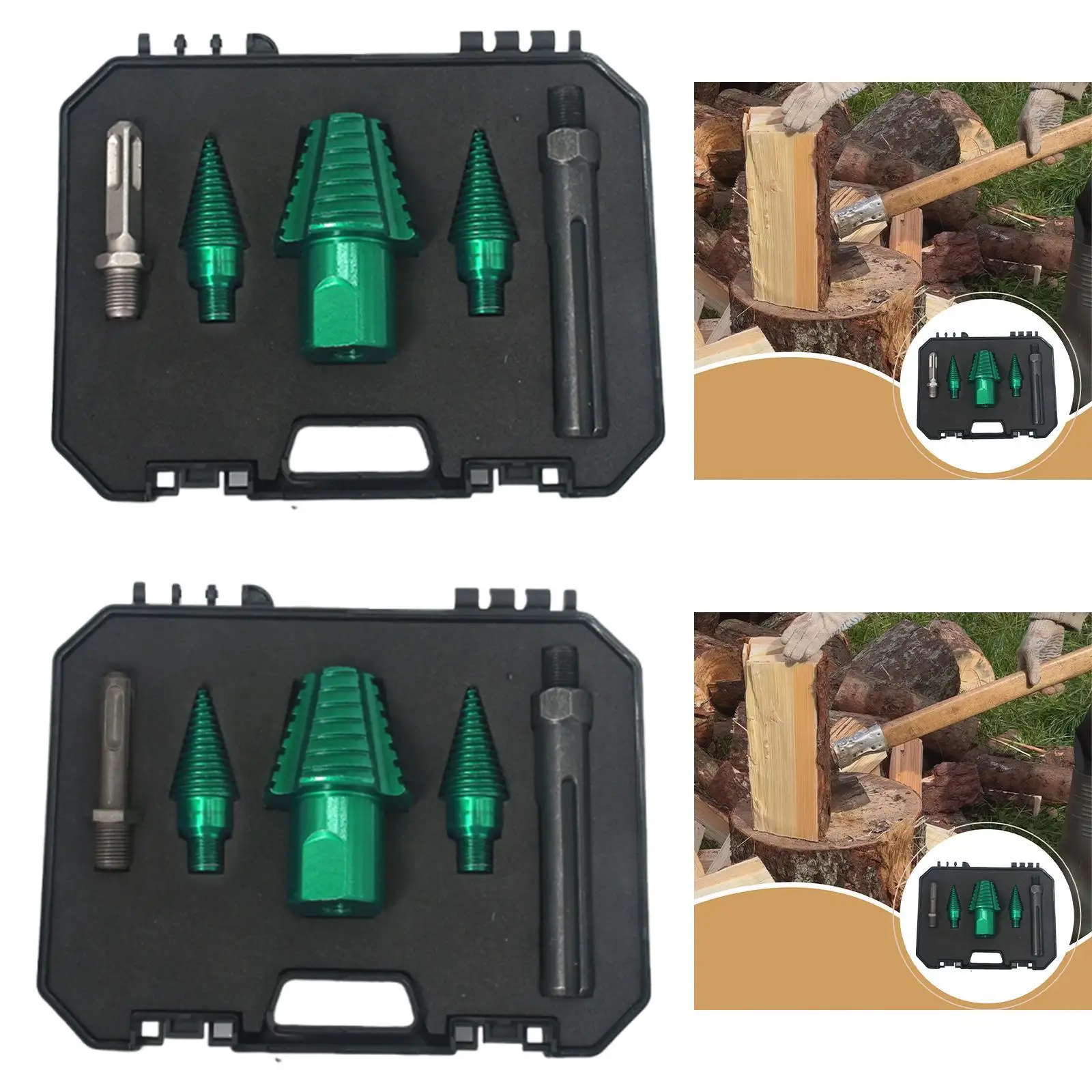 Wood Log Splitter Set Wood Splitting Outdoor Electric Drill Attachment Easy to Use Family Heating Kindling Splitter
Wood Log Splitter Set Wood Splitting Outdoor Electric Drill Attachment Easy to Use Family Heating Kindling Splitter