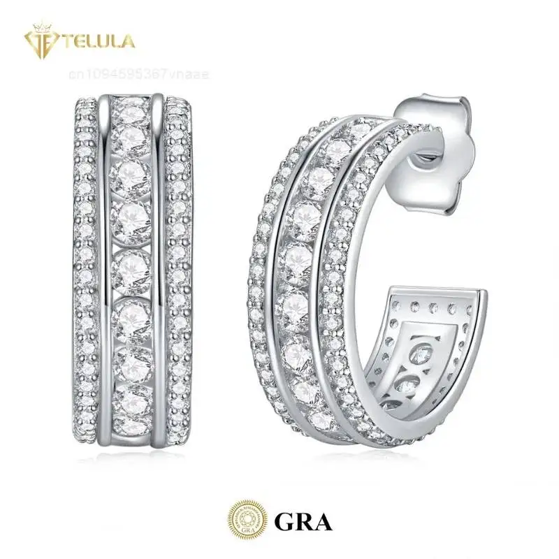 Wholesale S925 Sterling Silver Moissanite Hoops Earring VVS D Color GRA Certified Moissanite Earring
Wholesale S925 Sterling Silver Moissanite Hoops Earring VVS D Color GRA Certified Moissanite Earring