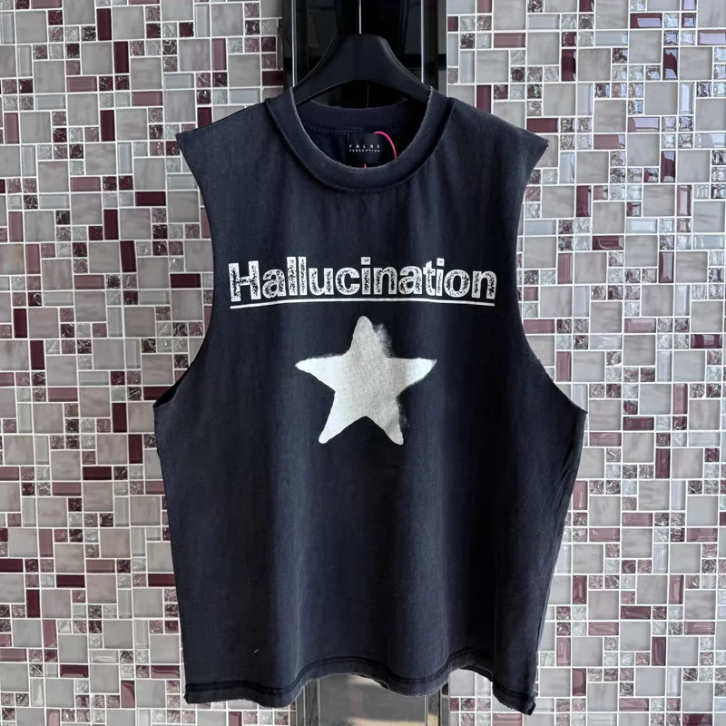 False Perception Letter Print Round Neck Sleeveless Vest Unisex Casual Summer Top Lightweight Breathable Fabric
False Perception Letter Print Round Neck Sleeveless Vest Unisex Casual Summer Top Lightweight Breathable Fabric
