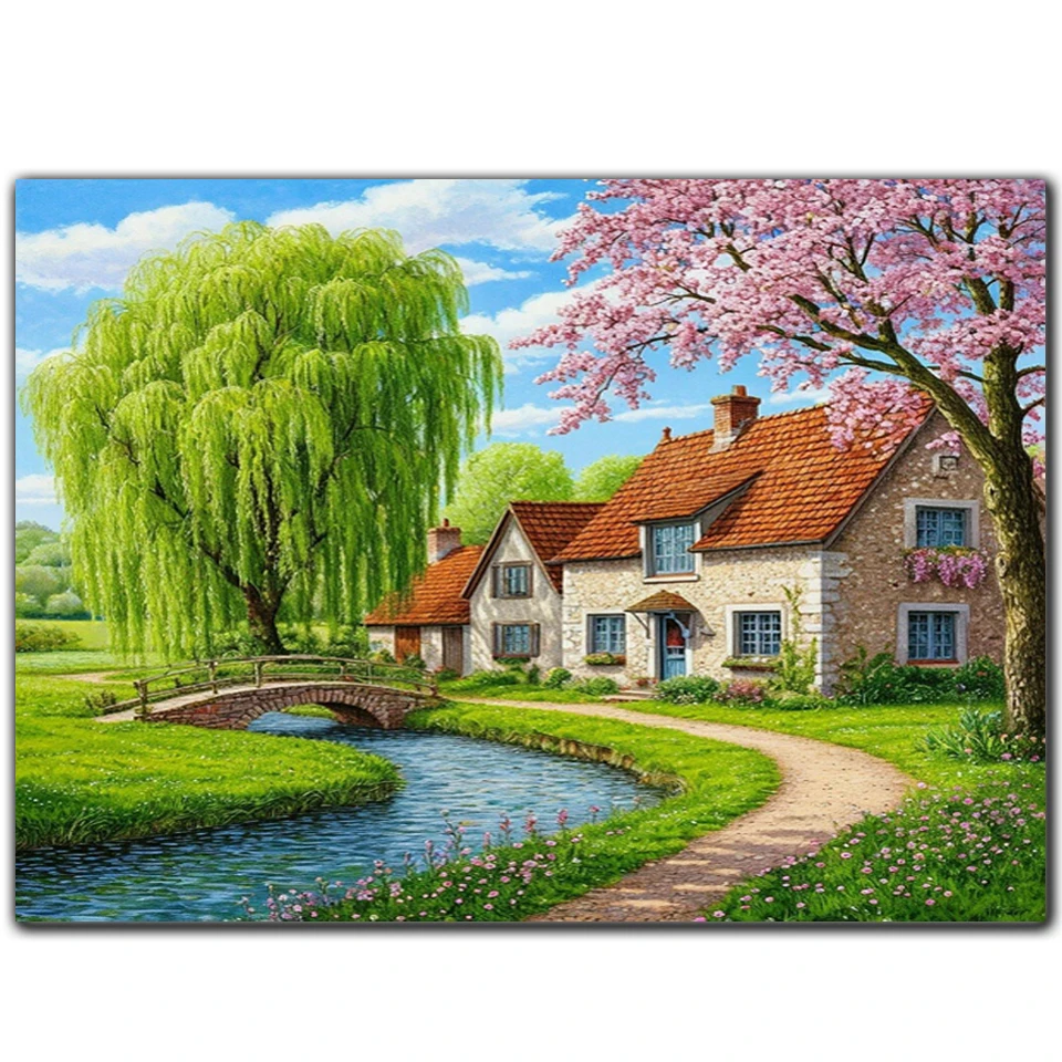 Novelties Diamond MosaicSpring Diamond Painting Tree Cherry Blossom House Embroidery Landscape Cross Stitch Home Decoration
Novelties Diamond MosaicSpring Diamond Painting Tree Cherry Blossom House Embroidery Landscape Cross Stitch Home Decoration