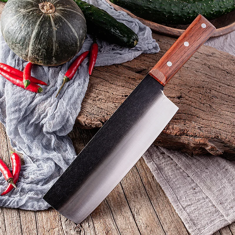 Premium Cleaver Knife Three Layer Steel Sharp Chinese Kitchen Chef Knife Black Side Slicer Knife Wooden Handle Cooking Tool
Premium Cleaver Knife Three Layer Steel Sharp Chinese Kitchen Chef Knife Black Side Slicer Knife Wooden Handle Cooking Tool