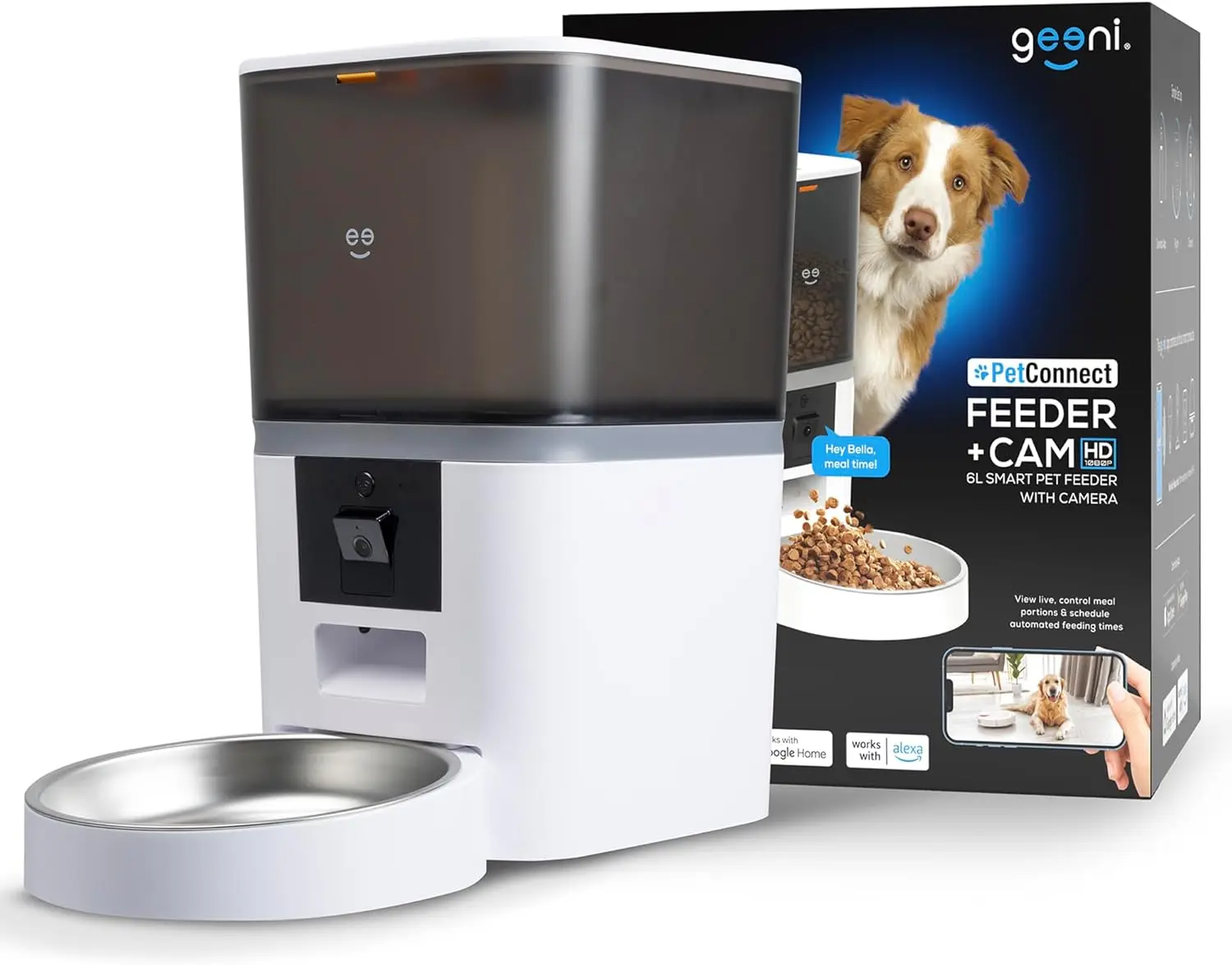 6L Smart Pet Feeder with Camera, 1080p HD, Night Vision, Two-Way Audio, WiFi, Voice Control for Cats & Dogs
6L Smart Pet Feeder with Camera, 1080p HD, Night Vision, Two-Way Audio, WiFi, Voice Control for Cats & Dogs