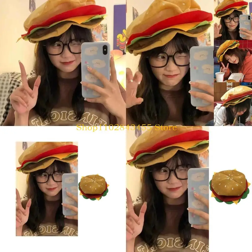 49MC Novelty Carnivals Headgear Hat Funny Fast Food Fancy Hamburger Shaped Hat Cartoon Performances Hat Prop for Halloween
49MC Novelty Carnivals Headgear Hat Funny Fast Food Fancy Hamburger Shaped Hat Cartoon Performances Hat Prop for Halloween