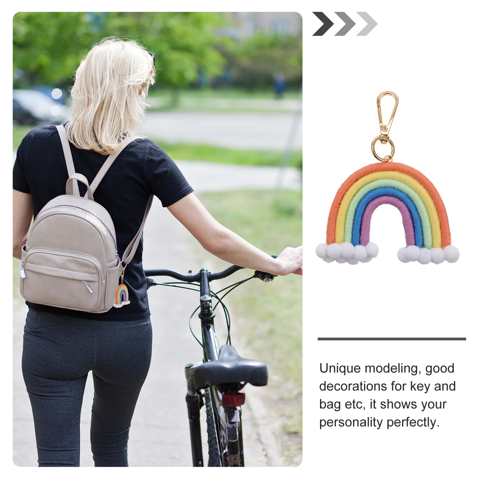 Rainbow Keychain Ornaments Hand-knitting Hanging Pendant Orange Cotton Rope Bag
Rainbow Keychain Ornaments Hand-knitting Hanging Pendant Orange Cotton Rope Bag