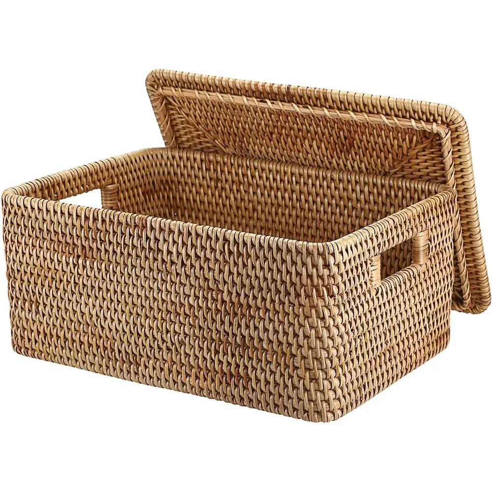 Natural Wicker Storage Basket with Lid, 15.1 x 11.2 x 7.3 - Perfect for Organizing and Picnics
Natural Wicker Storage Basket with Lid, 15.1 x 11.2 x 7.3 - Perfect for Organizing and Picnics