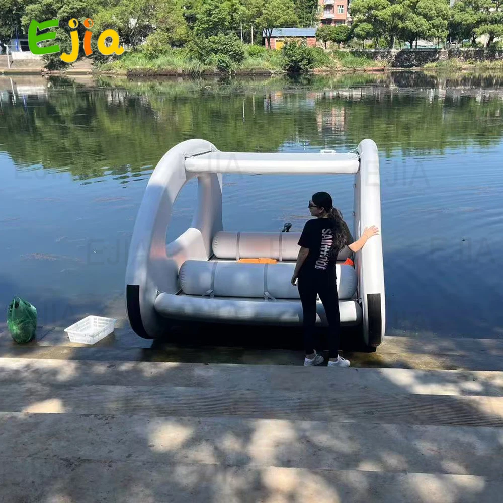 Stock Inflatable Catamaran Pontoon Boat Tubes with Steering & Fishing Rod Holder Electric House Boat For Ocean Lake Water Play
Stock Inflatable Catamaran Pontoon Boat Tubes with Steering & Fishing Rod Holder Electric House Boat For Ocean Lake Water Play