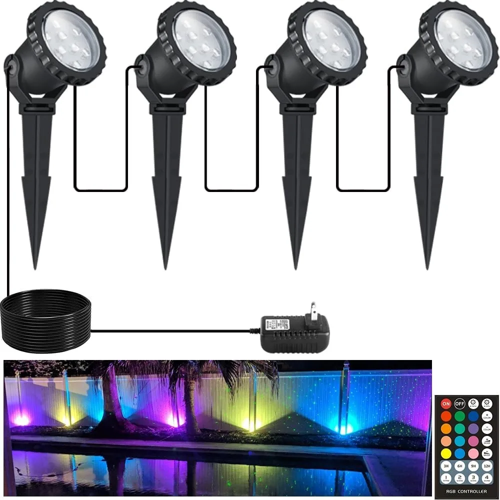RGB Color Changing Outdoor Spotlights, Landscape Lights, Plug-in LED Spot Lights, 12W, 800LM, 110V, 46.5ft Cord
RGB Color Changing Outdoor Spotlights, Landscape Lights, Plug-in LED Spot Lights, 12W, 800LM, 110V, 46.5ft Cord