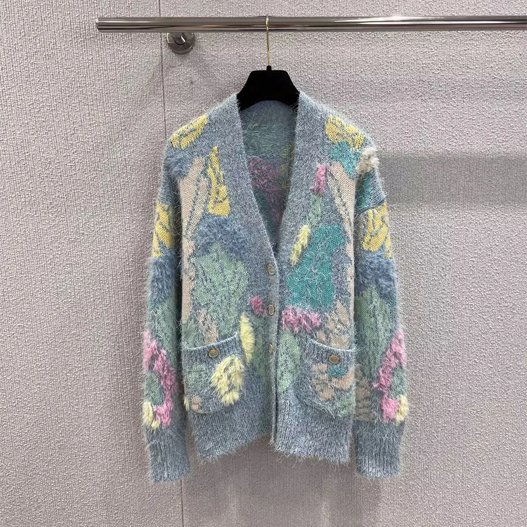 New Autumn Wool Blends Mohair Knitted Cardigans Women V-neck Long Sleeve Single Breasted Crochet Floral Vintage Sweet Sweater
New Autumn Wool Blends Mohair Knitted Cardigans Women V-neck Long Sleeve Single Breasted Crochet Floral Vintage Sweet Sweater