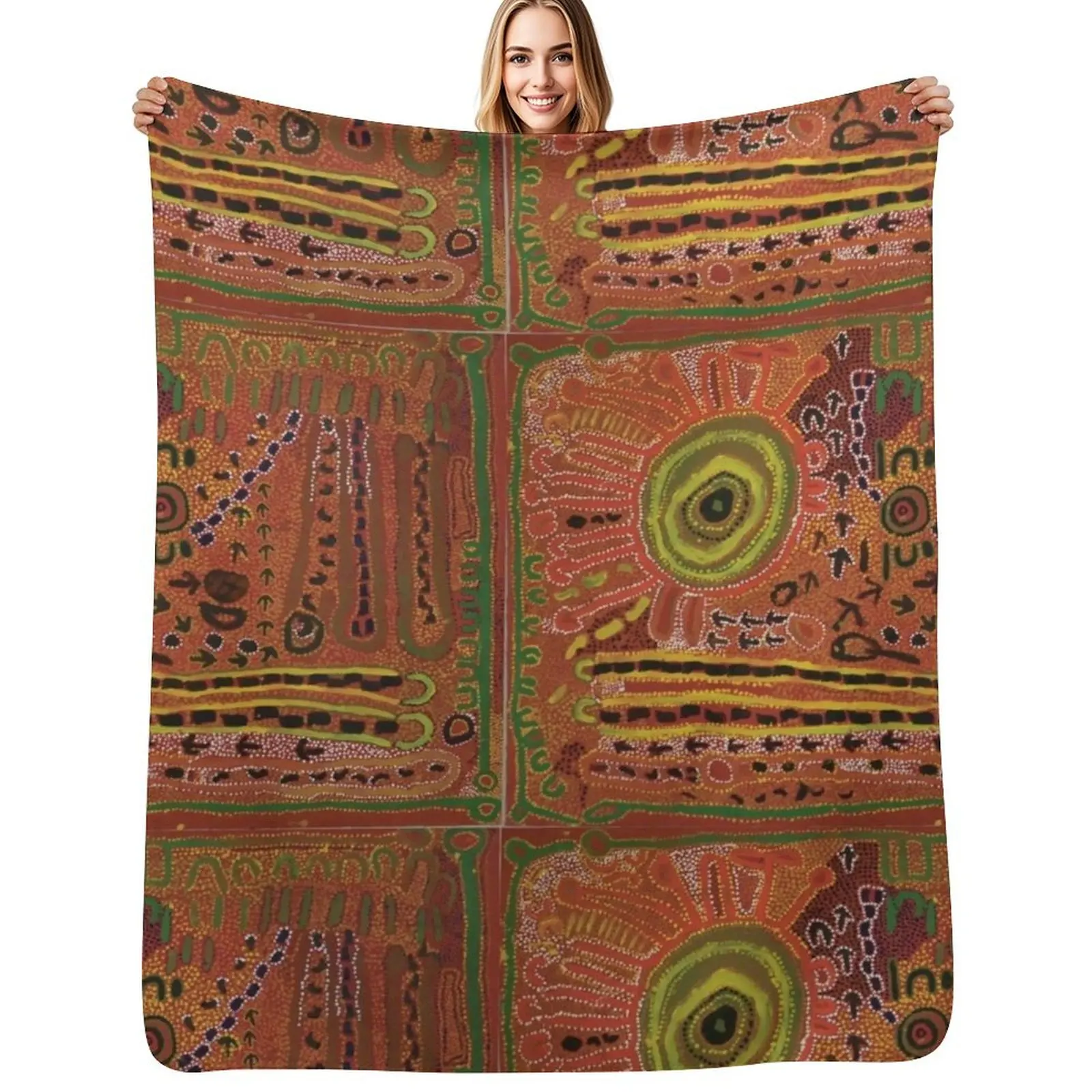 aboriginal red green Throw Blanket Warm Comfortable Blanket for Office Napping
aboriginal red green Throw Blanket Warm Comfortable Blanket for Office Napping