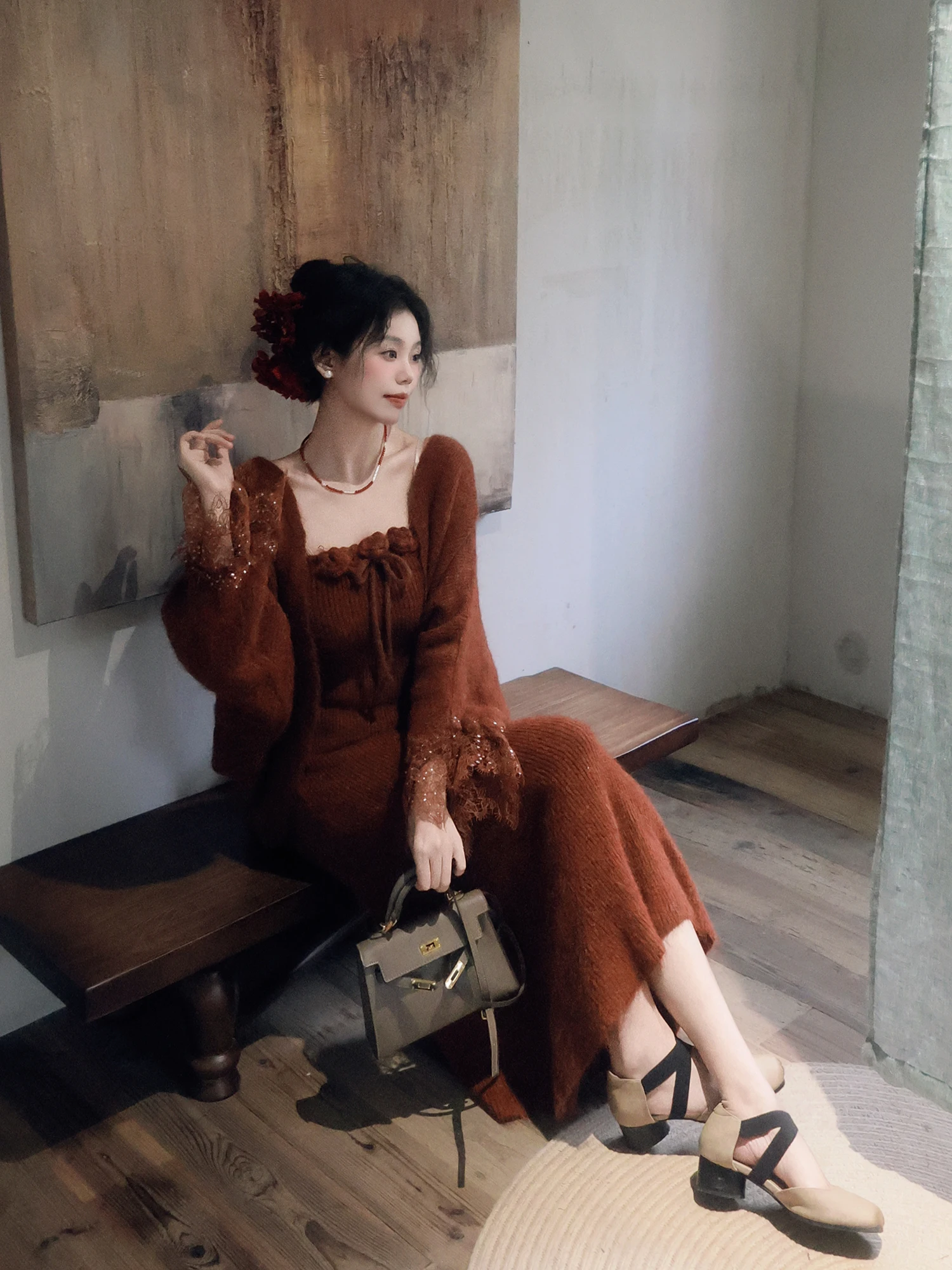 Yu Bai New Chinese Sle Manju Gentle Lazy Sle Lace Sve вязаная длинная женская винтажная юбка Thi Dr комплект Hanfu
Yu Bai New Chinese Sle Manju Gentle Lazy Sle Lace Sve вязаная длинная женская винтажная юбка Thi Dr комплект Hanfu