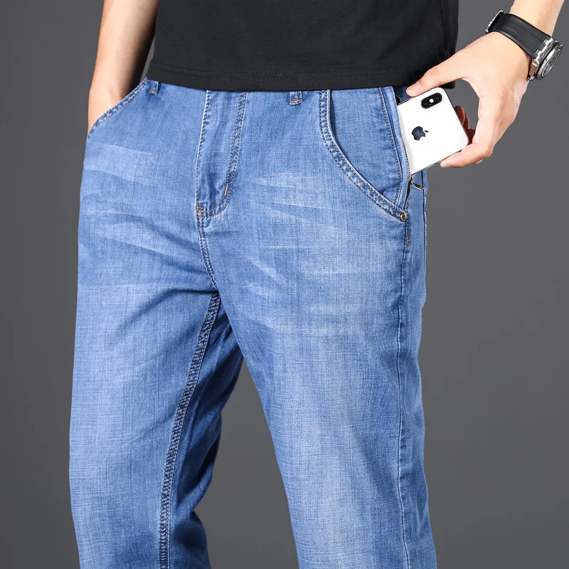 Men's Blue Thin Jeans 2024 spring and summer new Business Straight Stretch Anti-Theft Zipper Jeans Men's Large size 42 44
Men's Blue Thin Jeans 2024 spring and summer new Business Straight Stretch Anti-Theft Zipper Jeans Men's Large size 42 44