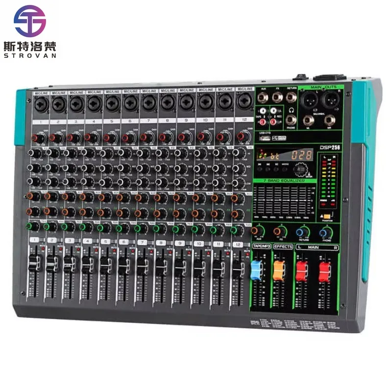 Professional 12-Channel Digital Audio Mixer Console 256 with USB Connection Metal Plastic Material for Stage Use
Professional 12-Channel Digital Audio Mixer Console 256 with USB Connection Metal Plastic Material for Stage Use
