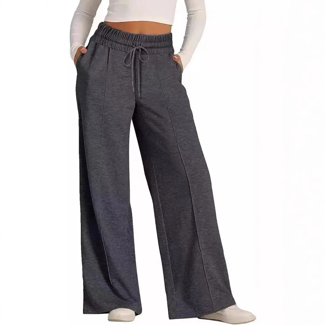 Summer Women Baggy Pants Straight Leg Drawstring Waist Black Trousers Wide Leg Elastic Waist Sweatpants Side Pockets Relaxed
Summer Women Baggy Pants Straight Leg Drawstring Waist Black Trousers Wide Leg Elastic Waist Sweatpants Side Pockets Relaxed