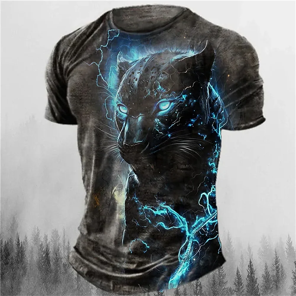 Lightning Panther Graphic T-Shirt For Men's Casual Tiger Lion O-Neck Tee For Spring Summer Oversized Short Sleeve Male Clothing
Lightning Panther Graphic T-Shirt For Men's Casual Tiger Lion O-Neck Tee For Spring Summer Oversized Short Sleeve Male Clothing