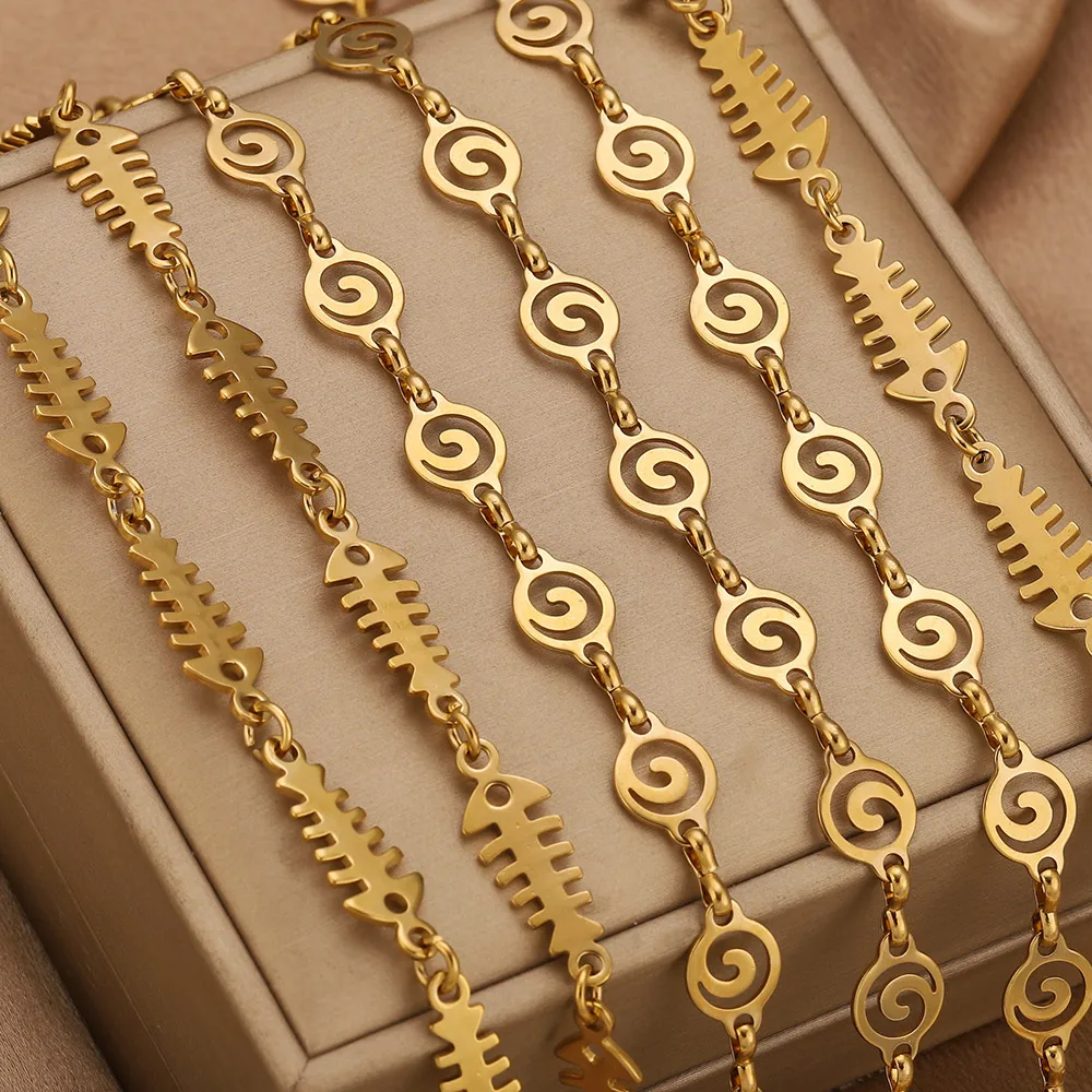 1M Stainless Steel Glossy Fish Jewelry Chain Gold-plated PVD Adjustable DIY Women Necklace Bracelet Making Accessories Wholesale
1M Stainless Steel Glossy Fish Jewelry Chain Gold-plated PVD Adjustable DIY Women Necklace Bracelet Making Accessories Wholesale