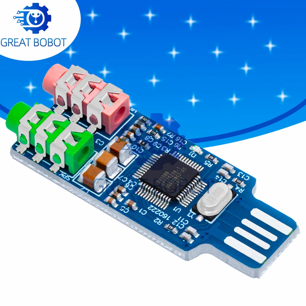 1~10PCS CM108 USB Drive Free Sound Card Laptop Computer External Sound Card Module - L059 New hot
1~10PCS CM108 USB Drive Free Sound Card Laptop Computer External Sound Card Module - L059 New hot