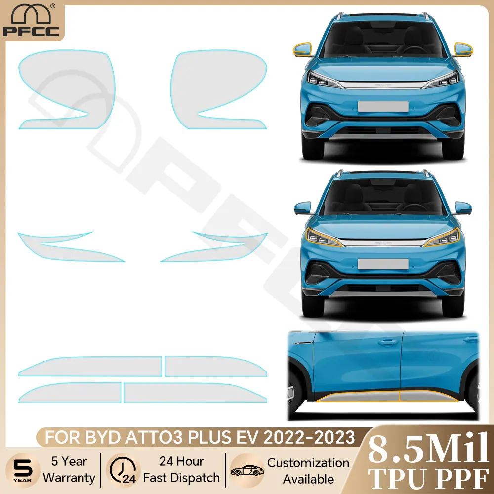 For BYD ATTO3 Plus EV 2022-2023 Pre-cut PPF Bra Headlight Rearview Door Side TPU Paint Protective Film Anti-scratch Resistant
For BYD ATTO3 Plus EV 2022-2023 Pre-cut PPF Bra Headlight Rearview Door Side TPU Paint Protective Film Anti-scratch Resistant