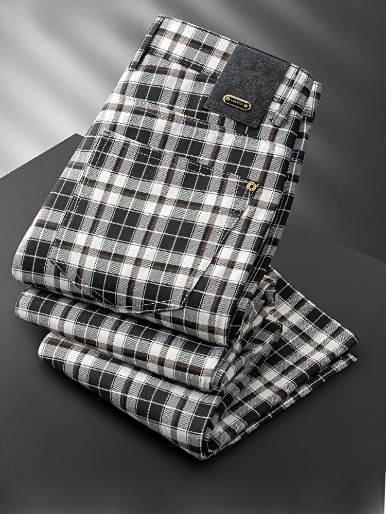 Summer Lightweight Slim Fit Men's Plaid Casual Pants Straight Leg Busin Casual Long Trousers Thin Model Bla White
Summer Lightweight Slim Fit Men's Plaid Casual Pants Straight Leg Busin Casual Long Trousers Thin Model Bla White