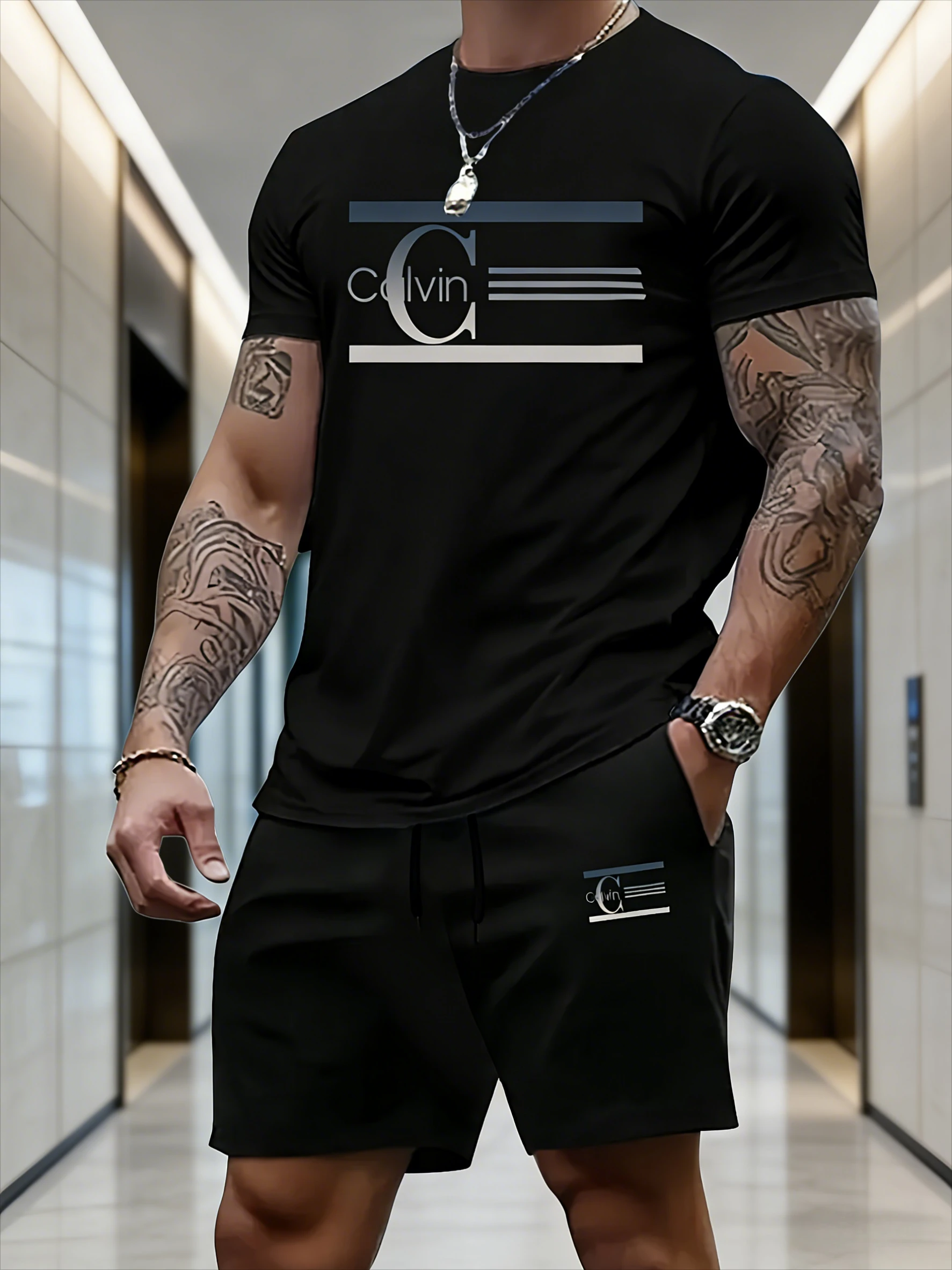 Men's 2026 new model breathable and comfortable white T-shirt and black shorts set for casual and fashionable daily wear T-shirt
Men's 2026 new model breathable and comfortable white T-shirt and black shorts set for casual and fashionable daily wear T-shirt