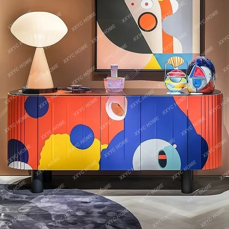 A Painted side cabinets, modern aesthetics, high-end lockers, furniture
A Painted side cabinets, modern aesthetics, high-end lockers, furniture