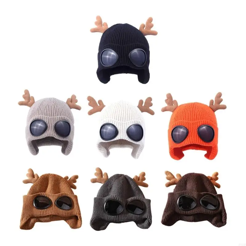 P8DB Hat with Deer Horn Decor Winter Knitted Hat Female Unisex Sunglasses Hat Male Sunscreen Windproof Elastic Hat
P8DB Hat with Deer Horn Decor Winter Knitted Hat Female Unisex Sunglasses Hat Male Sunscreen Windproof Elastic Hat