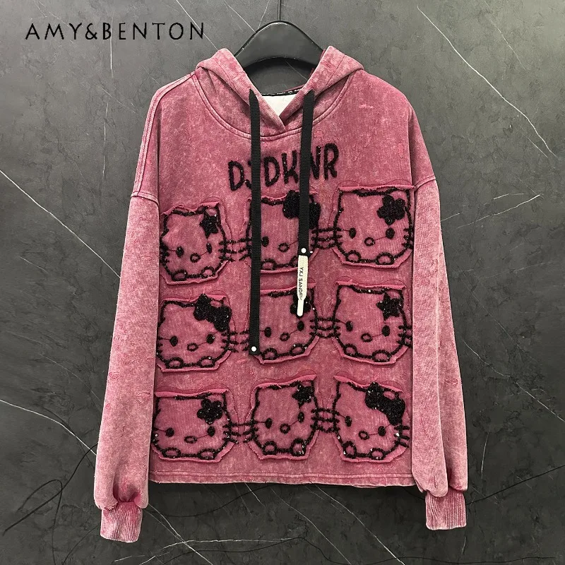 2025 Autumn Heavy Industry New Pink Age-Reducing Cartoon Hooded Sweatshirt For Women's Loose Casual Sweet Style Pullover Hoodies
2025 Autumn Heavy Industry New Pink Age-Reducing Cartoon Hooded Sweatshirt For Women's Loose Casual Sweet Style Pullover Hoodies