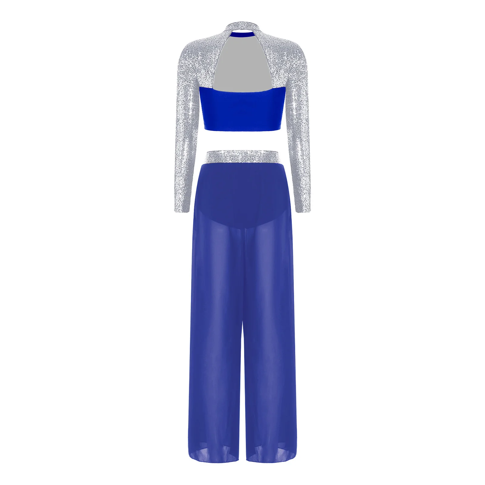 Women Lyrical Dance Costume Ballet Outfit Trousers Suits Modern Dancewear Sheer Chiffon Pants Sets Sequin Figure Skating Suits
Women Lyrical Dance Costume Ballet Outfit Trousers Suits Modern Dancewear Sheer Chiffon Pants Sets Sequin Figure Skating Suits