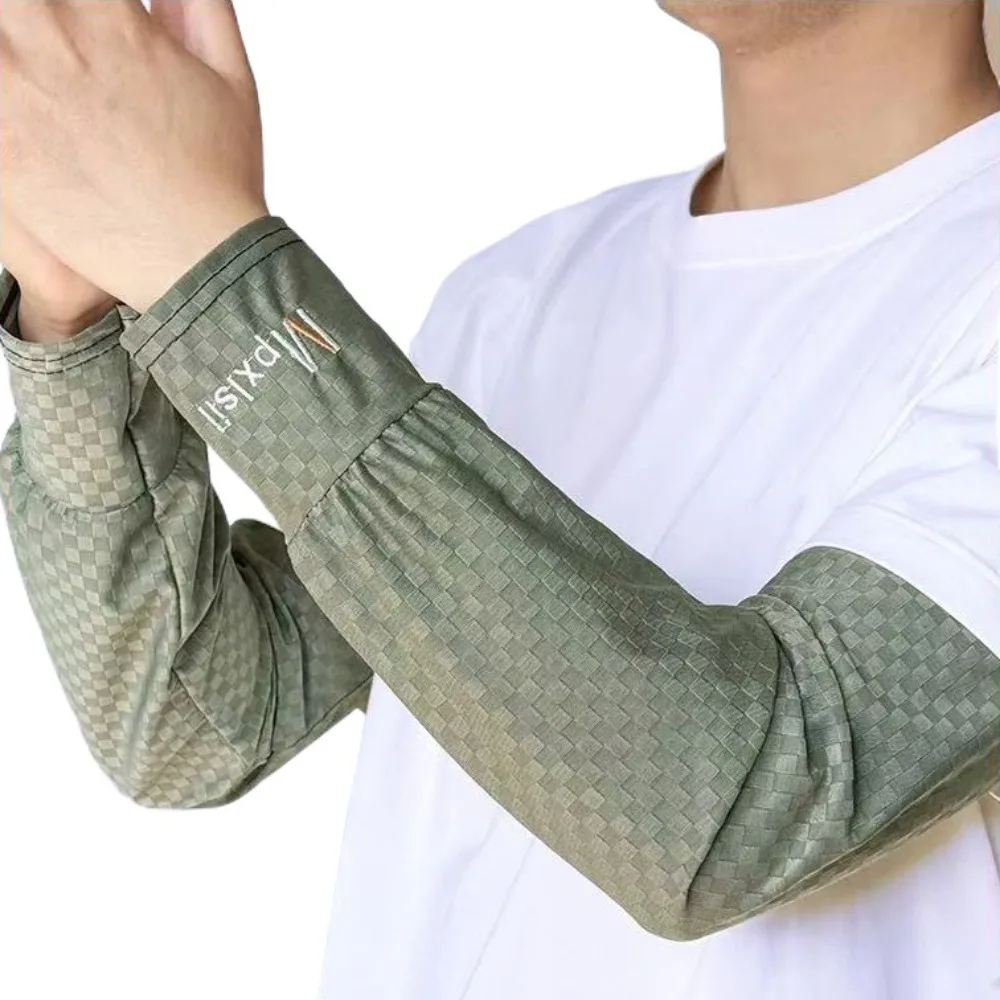 Breathable Arm Protection Long Ice Silk Sleeves Checkered Elastic Sunscreen Arm Covers Anti-UV Thin Cycling Gloves Driving 
Breathable Arm Protection Long Ice Silk Sleeves Checkered Elastic Sunscreen Arm Covers Anti-UV Thin Cycling Gloves Driving