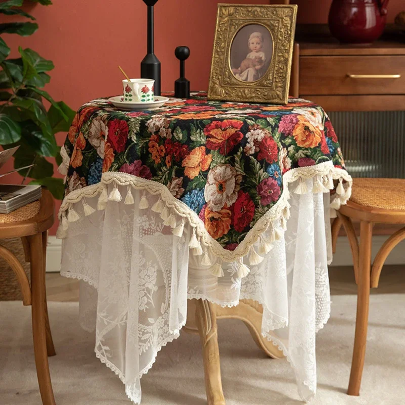 American Jacquard Oil Painting Table Cover Hydrangea Tassel Jacquard Thick Table Cloth Tea Round Table Cloth Tafelkleed
American Jacquard Oil Painting Table Cover Hydrangea Tassel Jacquard Thick Table Cloth Tea Round Table Cloth Tafelkleed