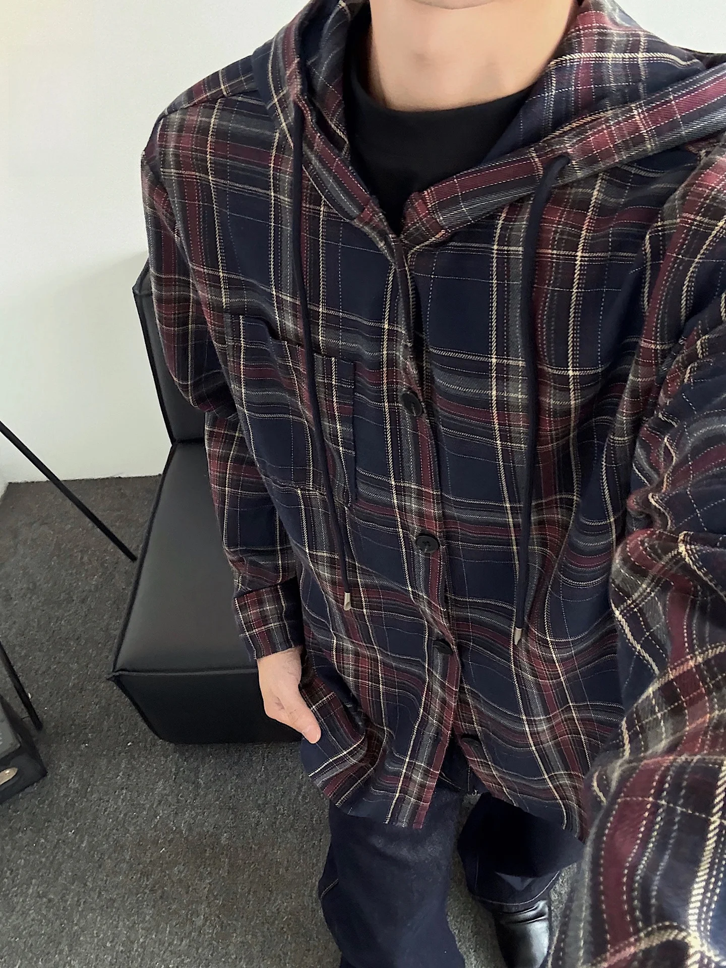 Retro Japanese Sle Hooded Plaid irt Men's Loose Casual Coat Cleanfit Trendy Brand Polyester Fiber Winter Long Sve
Retro Japanese Sle Hooded Plaid irt Men's Loose Casual Coat Cleanfit Trendy Brand Polyester Fiber Winter Long Sve