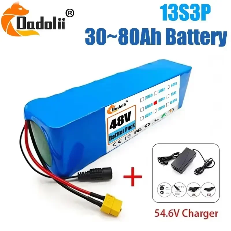 13S3P 48V 100AH lithium-ion battery pack with 1000W BMS for 54.6VE bike electric bike scooter
13S3P 48V 100AH lithium-ion battery pack with 1000W BMS for 54.6VE bike electric bike scooter