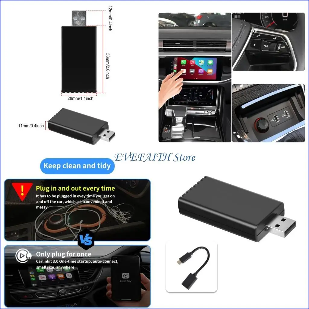 124B Carplays Box Voice Assistant Wireless Carplays Adapter USB Dongle Plug and Play Universal for Most Car
124B Carplays Box Voice Assistant Wireless Carplays Adapter USB Dongle Plug and Play Universal for Most Car