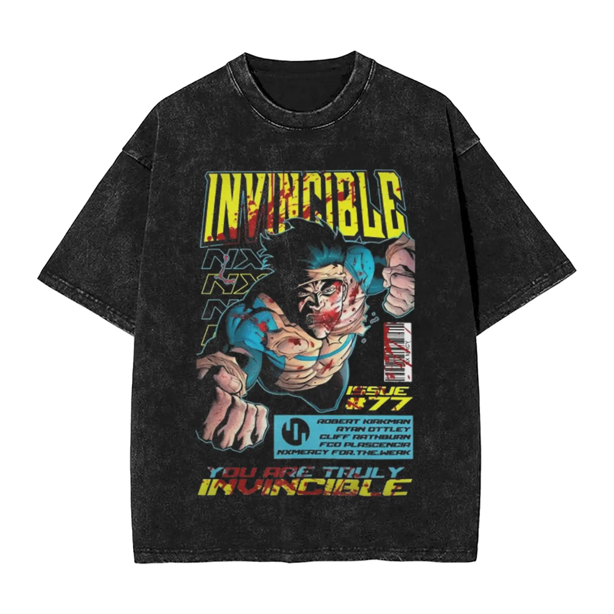 Washed T Shirt INVINCIBL Cartoon Super Mark Hip Hop Vintage T-Shirt Harajuku Streetwear 100% Cotton Summer Tops Tees Men Women
Washed T Shirt INVINCIBL Cartoon Super Mark Hip Hop Vintage T-Shirt Harajuku Streetwear 100% Cotton Summer Tops Tees Men Women