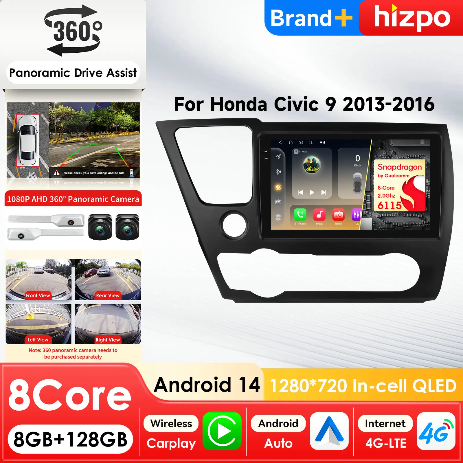 Мультимедийный проигрыватель для автомобиля на базе Snapdragon для Honda Civic 2013-2016 с GPS, CarPlay, 4G и интеллектуальным экраном AI
Мультимедийный проигрыватель для автомобиля на базе Snapdragon для Honda Civic 2013-2016 с GPS, CarPlay, 4G и интеллектуальным экраном AI