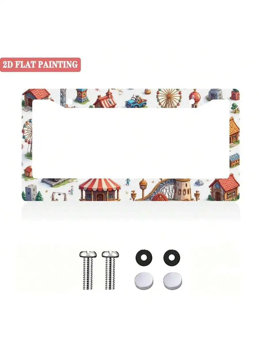 Cartoon Amusement Park Pattern License Plate Frame 2-Hole Universal Fit Decorative Car Accessory
Cartoon Amusement Park Pattern License Plate Frame 2-Hole Universal Fit Decorative Car Accessory
