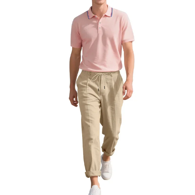 Golf Polo Shirt Short Sleeve Linen & Long Pants Summer Men's Summer Suit Men's Two-Piece Set
Golf Polo Shirt Short Sleeve Linen & Long Pants Summer Men's Summer Suit Men's Two-Piece Set