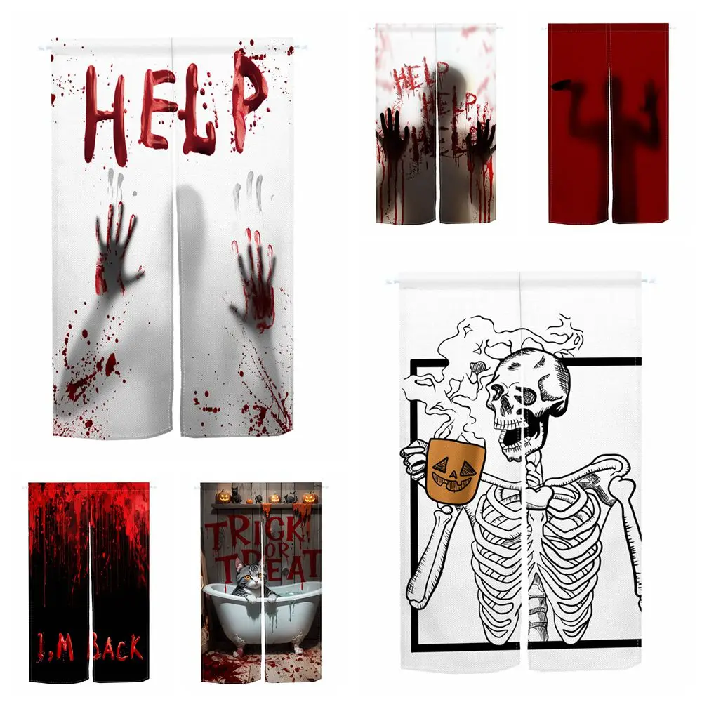Halloween Japanese Door Curtain Skeleton Blood Home Bedroom Entrance Decoration Staircase Partition Half-Splt Doorway Curtain
Halloween Japanese Door Curtain Skeleton Blood Home Bedroom Entrance Decoration Staircase Partition Half-Splt Doorway Curtain